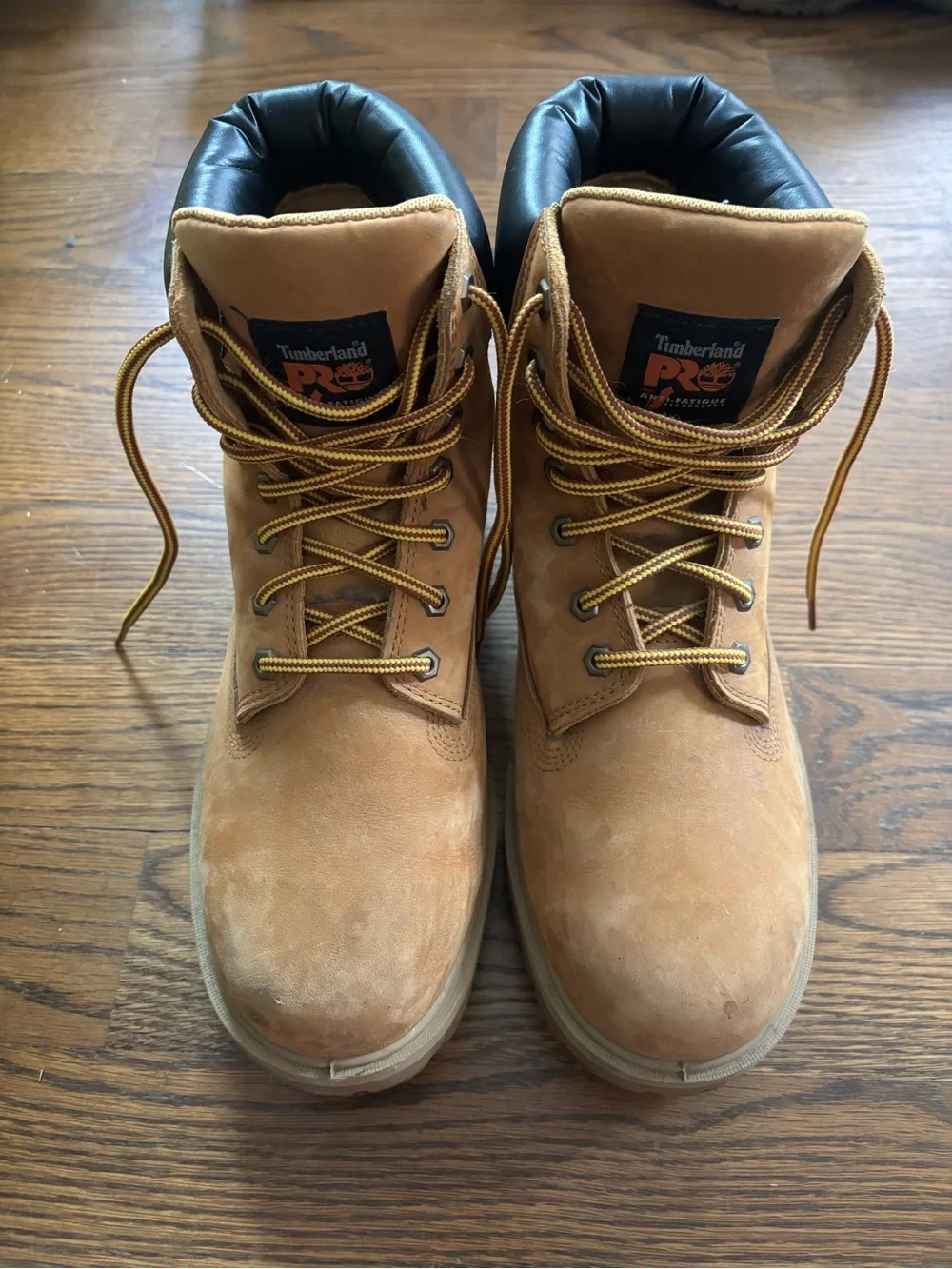 Timberland Wheat Brown Work Boots with Black Collar